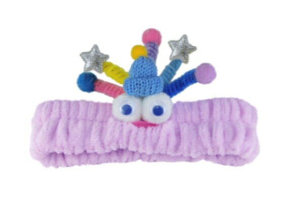 【送料無料】 オリジナル ファニーヘアバンドパープル 紫 パリピアン 髪留め バンド ヘアバン お風呂 洗顔 メイク コスメ 化粧 雑貨 グッズ かわいい