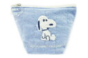 【スヌーピー】【SNOOPY】舟形ポーチ【ブルー】【青】【ぬいぐるみ】【ウッドストック】【ピーナッツ】【すぬーぴー】【アニメ】【キャラクター】【ケース】【小物入れ】【収納】【メイク】【化粧】【コスメ】【雑貨】【グッズ】【かわいい】(4)