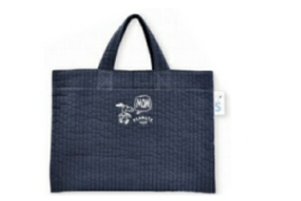 【送料無料】　スヌーピー　SNOOPY　ミニレッスントートバッグブルーグレー　MOM　ピーナッツ　ウッド..