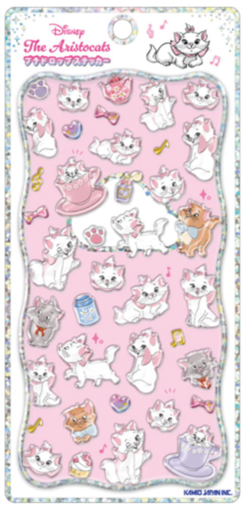 【送料無料】　ディズニーキャラクター　プチドロップステッカーおしゃれキャット　マリー　アニメ　映画　シール　プチ　ミニ　ワンポイント　文房具　雑貨　グッズ　かわいいのサムネイル