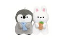 オリジナル ニコぬいキーホルダーぺんぎん×うさぎ ぽてっとくらぶ 動物 アニマル キーリング チャーム 鍵 ぬいぐるみ 人形 ドール マスコット ニコイチ お揃い ペア フレンズ 友達 雑貨 グッズ かわいい