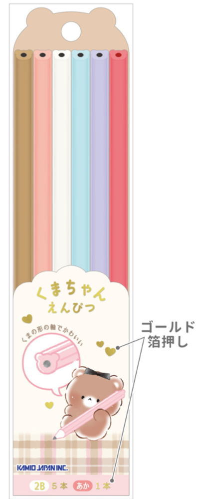 【10個セット】　セット　セット商品　オリジナル　くまちゃんえんぴつ6本セット2B　赤　くま　動物　アニマル　鉛筆　ペンシル　筆記用具　文房具　学校　勉強　雑貨　グッズ　かわいい