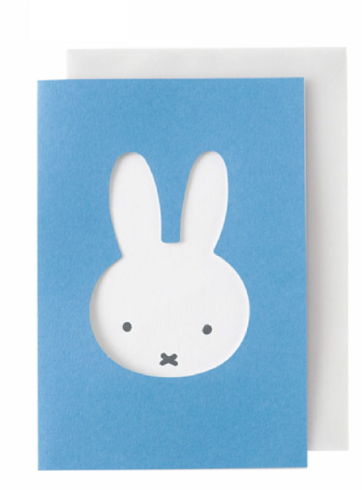 【5個セット】　セット　セット商品　miffy　ミッフィー　グリーティングカードブルー　青　face　ウサ..