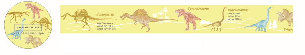 【5個セット】　【セット】　【セット商品】　オリジナル　金箔マスキングテープ新説　古生物学　STUDY..
