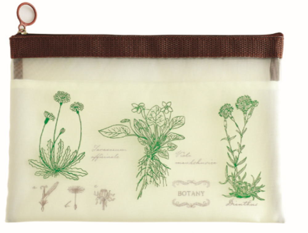 【送料無料】　オリジナル　メッシュA5ポーチ植物学　STUDY HOLIC　ケース　ペン入れ　筆箱　ノート　..