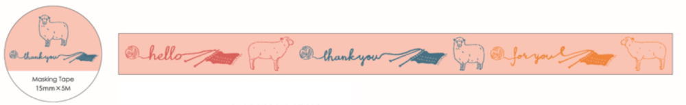 【5個セット】　【セット】　【セット商品】　オリジナル　マスキングテープヒツジ　Animal Series　動物　テープ　マステ　ステッカー　シール　文房具　雑貨　グッズ　かわいい