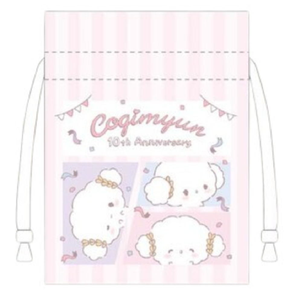 日本製 サンリオキャラクターズ まめ巾着キービジュアル こぎみゅん 10th ポーチ ケース 小物入れ 袋 収納 子供 キッズ お出かけ アウトドア 雑貨 グッズ かわいい