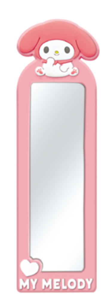 サンリオキャラクターズ スリムラバーミラーマイメロディ 鏡 かがみ メイク 化粧 コスメ 雑貨 グッズ かわいい