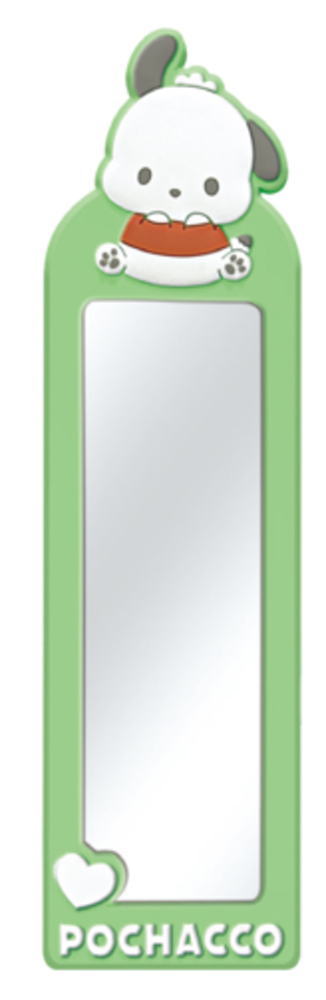 サンリオキャラクターズ スリムラバーミラーポチャッコ 鏡 かがみ メイク 化粧 コスメ 雑貨 グッズ かわいい