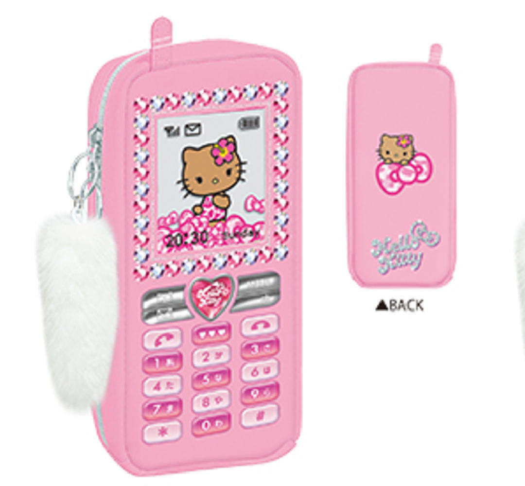 【送料無料】　サンリオキャラクターズ　日焼けシリーズ　ガラケー型ペンケースピンク　ハローキティ　ポーチ　ペン入れ　筆箱　収納　文房具　学校　勉強　雑貨　グッズ　かわいい