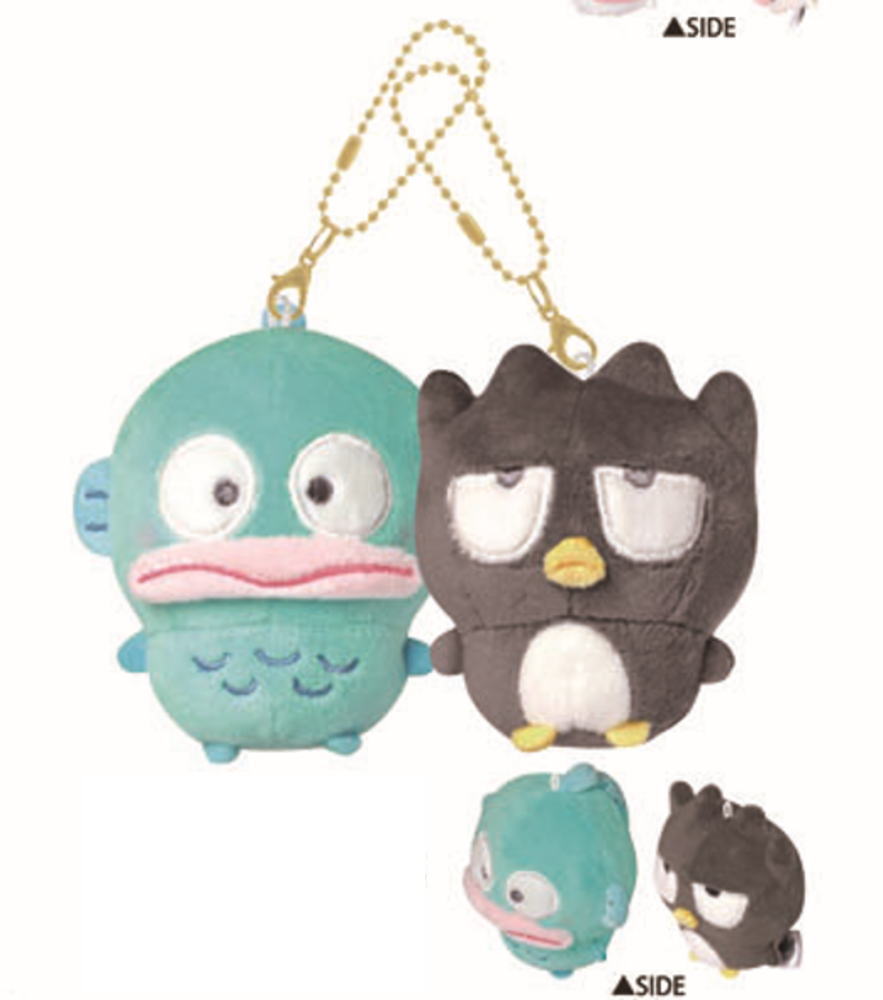 【送料無料】　サンリオキャラクターズ　ニコぬいキーホルダーハンギョドン×バットばつ丸　まるもっち　ぬいぐるみ　マスコット　人形　ドール　キーホルダー　キーリン