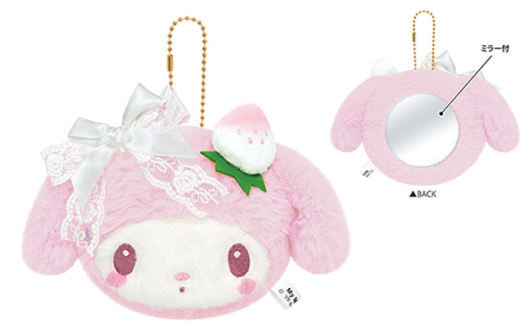 【送料無料】 サンリオキャラクターズ ぬいぐるみミラー白いちごのティータイム マイメロディ 鏡 かがみ マスコット 人形 ドール キーホルダー キーリング 雑貨...