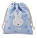 【送料無料】 miffy ミッフィー ブルードレスシリーズ 巾着ブルー 青 ディック・ブルーナ 絵本 アニメ ポーチ ケース 小物入れ 袋 収納 お出かけ アウ...