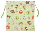 【送料無料】 【日本製】 お茶犬 巾着M 総柄 動物 アニマル ポーチ ケース 小物入れ 袋 収納 お出かけ アウトドア 雑貨 グッズ かわいい