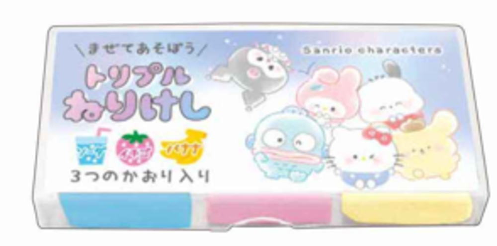 【10個セット】　【セット】　【セット商品】　サンリオキャラクターズ　トリプルねりけしまるもっち　消しゴム　けしごむ　消しごむ　文房具　学校　勉強　雑貨　グッズ　かわいい