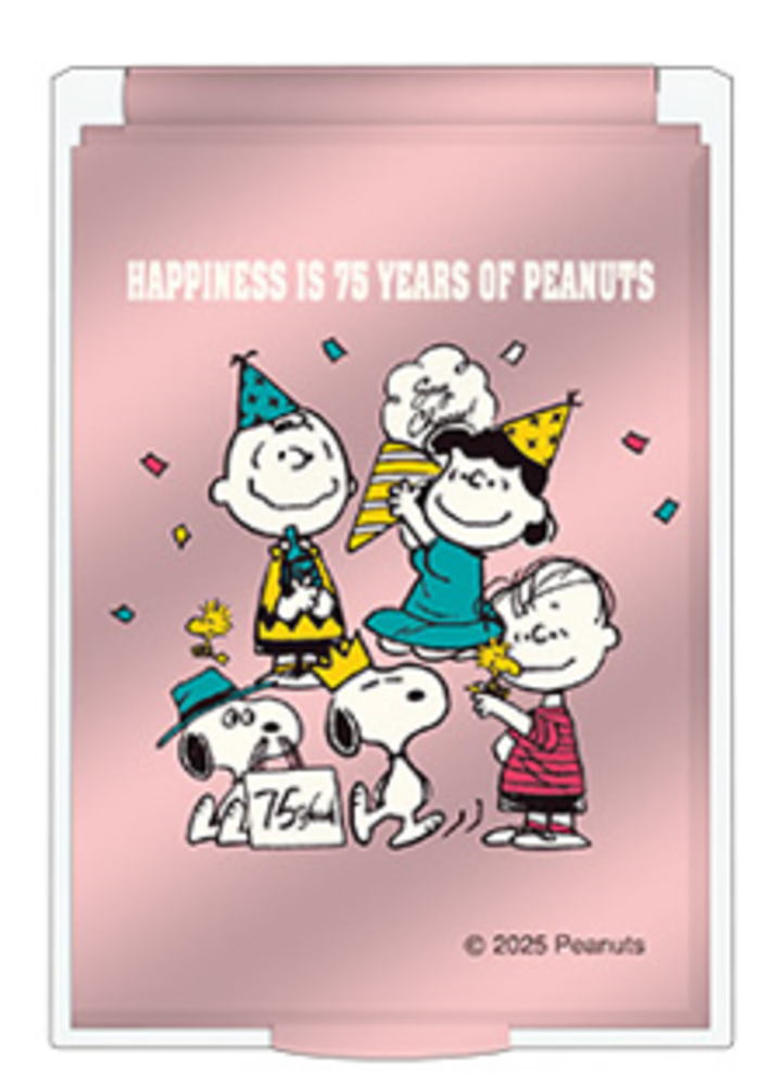 【日本製】 スヌーピー SNOOPY Sサイズミラーパーティ 75th ピーナッツ ウッドストック すぬーぴー アニメ かがみ 鏡 折りたたみ コスメ 化粧 メ...