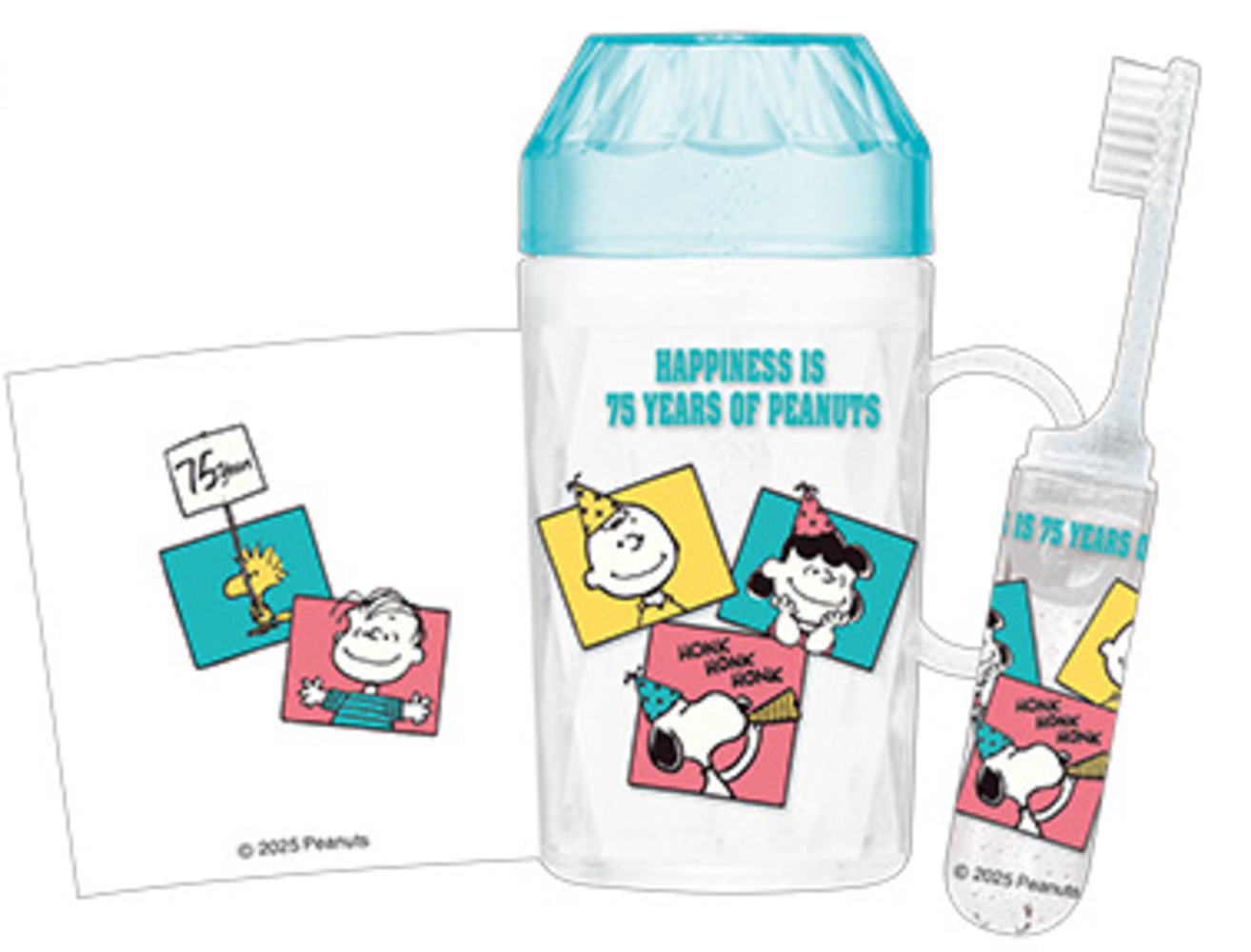 【日本製】　スヌーピー　SNOOPY　ダイヤカットハミガキセットフレーム　75th　ピーナッツ　ウッドスト..