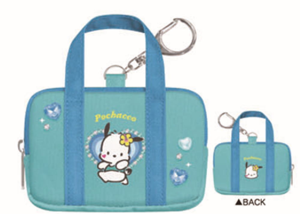 【送料無料】　サンリオキャラクターズ　スクバ風ミニバッグキーホルダーポチャッコ　ポーチ　ケース　小物入れ　収納　キーホルダー　キーリング　チャーム　鍵　雑貨　グッズ　かわいい