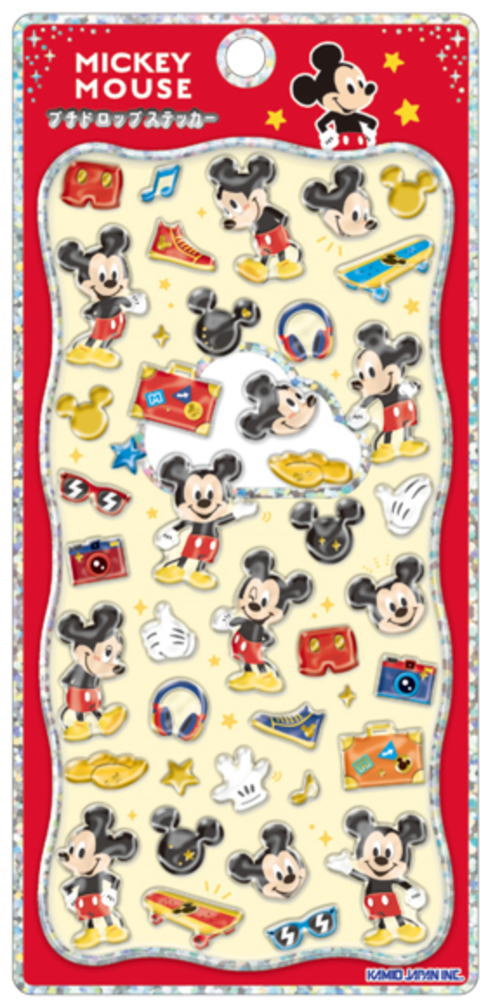 【送料無料】　ディズニーキャラクター　プチドロップステッカーミッキーマウス　アニメ　映画　シール　ステッカー　ワンポイント　プチ　ミニ　文房具　雑貨　グッズ　かわいいのサムネイル