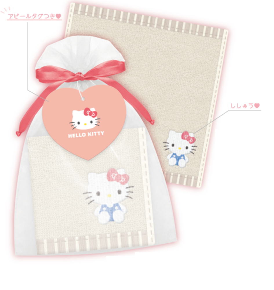 サンリオキャラクターズ　巾着入りタオルハローキティ　たおる　ハンカチ　ミニタオル　ハンドタオル　..
