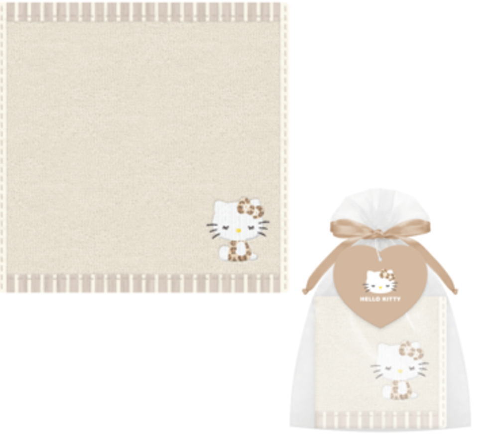 サンリオキャラクターズ　巾着入りタオルヒョウ　ハローキティ　たおる　ハンカチ　ミニタオル　ハンド..