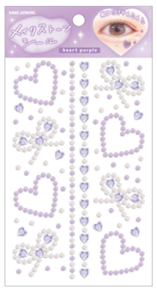 【6枚セット】　【セット】　【セット商品】　オリジナル　メイクストーンシールパープル　紫　シール　ステッカー　ワンポイント　プチ　ミニ　デコ　化粧　コスメ　雑貨　グッズ　かわいい(3)