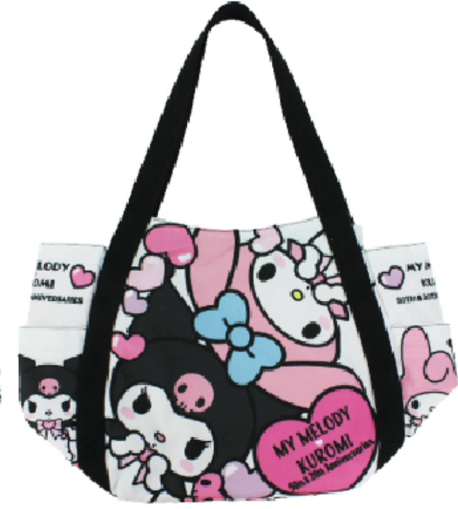サンリオキャラクターズ プリントバルーンバッグマイメロディ×クロミ 50th 20th かばん カバン 鞄 トート 収納 お出かけ アウトドア 雑貨 グッズ かわいい
