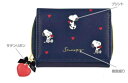スヌーピー SNOOPY 3つ折り財布ハートネイビー 紺 ピーナッツ ウッドストック すぬーぴー アニメ キャラクター サイフ ウォレット 折りたたみ 子供 キ...