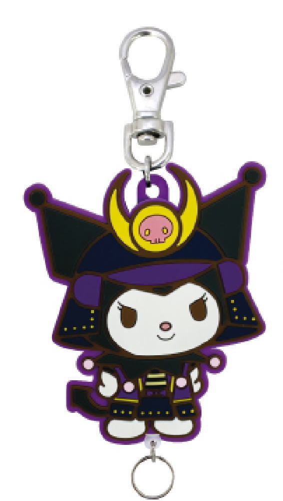 サンリオキャラクターズ 将軍シリーズ ラバーリールキーホルダー武将 クロミ キーホルダー キーリング チャーム 鍵 雑貨 グッズ かわいい
