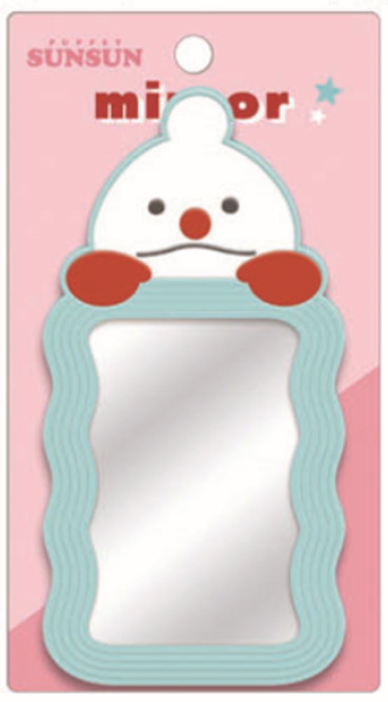 【送料無料】　パペットスンスン　ウェーブミラーノンノン　キャラクター　鏡　かがみ　メイク　化粧　コスメ　雑貨　グッズ　かわいい