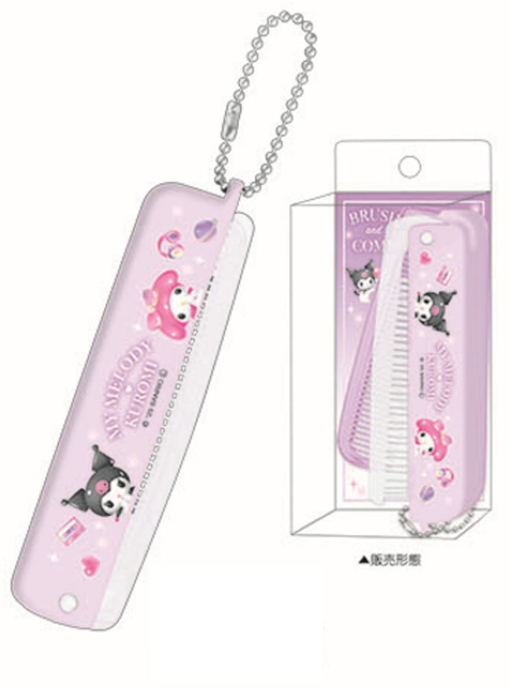 【日本製】　サンリオキャラクターズ　ブラシアンドコームマイメロディ×クロミ　ヘアブラシ　クシ　髪..