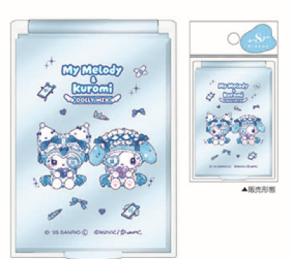 【送料無料】　【日本製】　サンリオキャラクターズ　SサイズミラーDOLLY MIX　マイメロディ×クロミ　鏡　折りたたみ　メイク　化粧　コスメ　雑貨　グッズ　かわいい