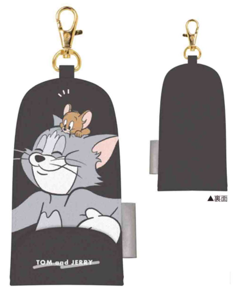 【送料無料】 トムとジェリー キャラクターリール付きキーケースブラック 黒 ワーナー アニメ キャラクター キーホルダー キーリング カバー 鍵 収納 お出かけ アウトドア 雑貨 グッズ かわいい