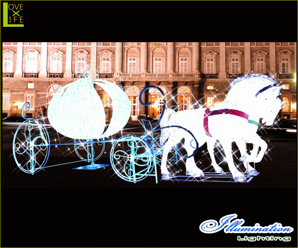 【大型商品】【イルミネーション】キングダム馬車【馬車】【馬】【ホース】【うま】【3D】【クリスマス】【電飾】【装飾】【飾り】【パーティ】【イベント】【光】【LED】【モチーフ】【オブジェ】