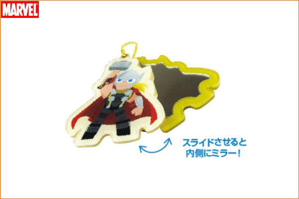 【マーベルキャラクター】ダイカットスライドミラー【ソー】【グリヒル】【MARVEL】【ヒーロー】【アニメ】【鏡】【ミラー】【かがみ】【手鏡】【生活雑貨】【キーホルダー】【グッズ】