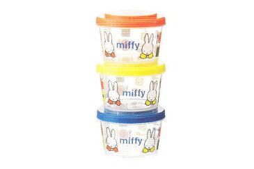 【miffy】ジョイント式薄肉保存容器3Pセット【ミッフィー】【ウサギ】【ミッフィーちゃん】【キャラ】【ナインチェ・プラウス】【お弁当箱】【ランチボックス】【弁当箱】【容器】【遠足】【グッズ】【ピクニック】【かわいい】