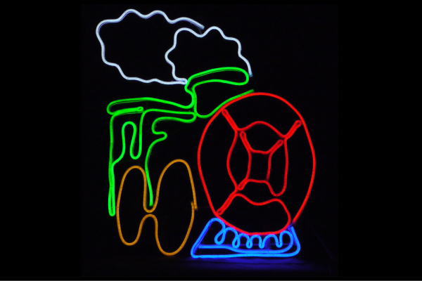 ネオン　LEDネオンチューブ汽車ポッポ　電車　トレイン　機関車　鉄道　ネオンライト　電飾　LED　ライ..