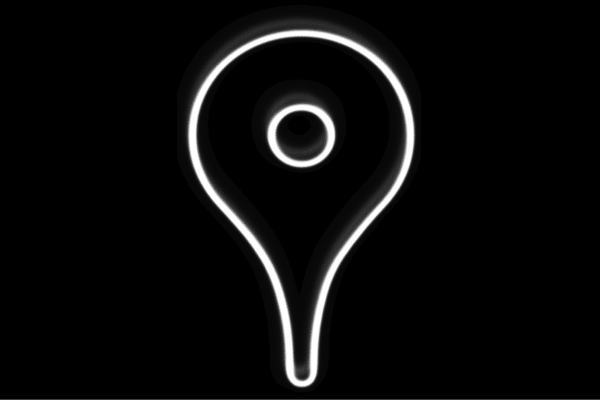 ネオン　マップピンアイコン　地図記号　地点　記号　地図　マップ　ネオンライト　電飾　LED　ライト..