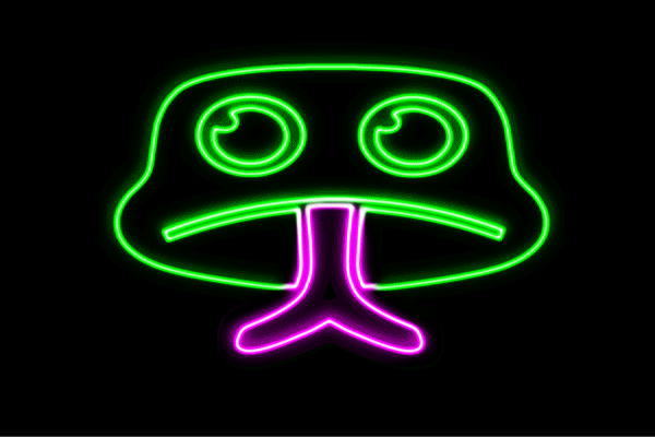 ネオン　カエルフェイス蛙　かえる　カエル　フロッグ　Frog　動物　アニマル　ネオンライト　電飾　LED　ライト　サイン　neon　看板　イルミネーション　インテリア　店舗　ネオンサイン　アメリカン雑貨