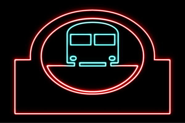 ネオン　電車2　トレイン　でんしゃ　乗り物　列車　鉄道　アイコン　イラスト　ネオンライト　電飾　L..