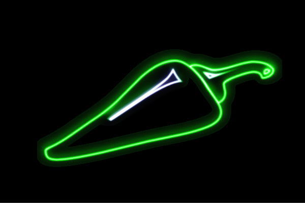 ネオン　青唐辛子青　唐辛子　トウガラシ　とうがらし　野菜　やさい　アイコン　イラスト　ネオンライ..