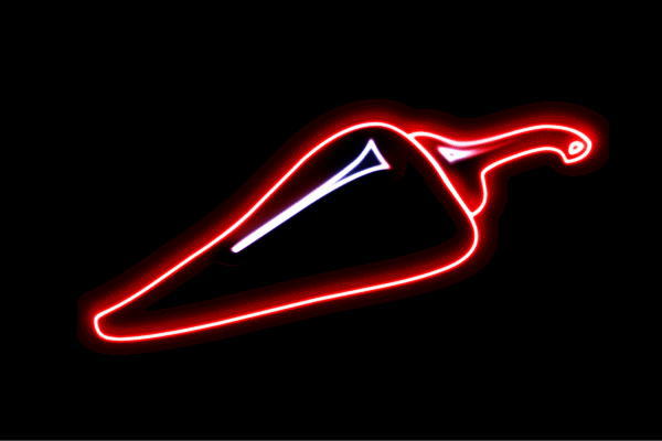 ネオン　赤唐辛子赤　唐辛子　トウガラシ　とうがらし　野菜　やさい　アイコン　イラスト　ネオンライ..