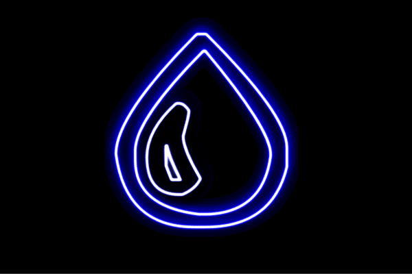 ネオン　涙2　なみだ　雫　しずく　水　液体　みず　アイコン　イラスト　絵文字　ネオンライト　電飾..