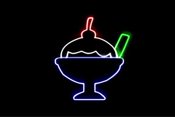 ネオン　パフェアイスクリーム　ICE CREAM　アイス　アイコン　デザート　ネオンライト　電飾　LED　ライト　サイン　neon　看板　イルミネーション　インテリア　店舗　ネオンサイン　アメリカン雑貨　おしゃれ