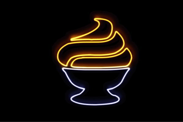 ネオン　ソフトクリーム8　ICE CREAM　アイスクリーム　アイス　イラスト　ネオンライト　電飾　LED　ライト　サイン　neon　看板　イルミネーション　インテリア　店舗　ネオンサイン　アメリカン雑貨　おしゃれ