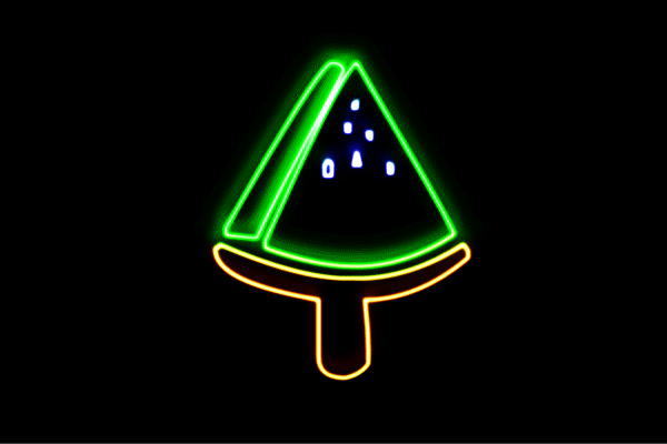 ネオン　スイカアイス2　スイカ　アイスクリーム　アイスキャンディー　ICE CREAM　アイス　アイコン　..