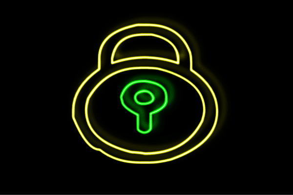 ネオン　鍵4　カギ　かぎ　南京錠　キー　KEY　アイコン　セキュリティ　ネオンライト　電飾　LED　ライト　サイン　neon　看板　イルミネーション　インテリア　店舗　ネオンサイン　アメリカン雑貨　おしゃれ