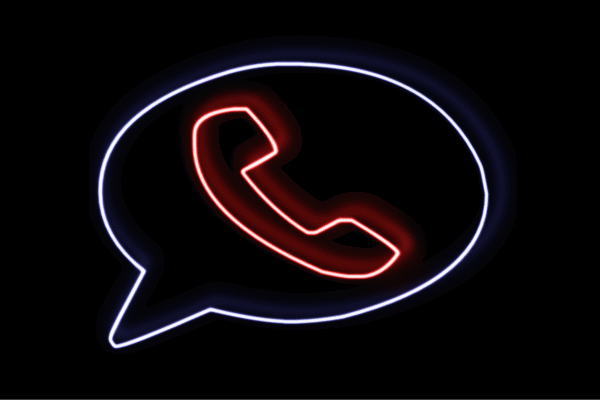 ネオン　電話5　受話器　でんわ　イラスト　アイコン　テレフォン　ネオンライト　電飾　LED　ライト　サイン　neon　看板　イルミネーション　インテリア　店舗　ネオンサイン　アメリカン雑貨　おしゃれ