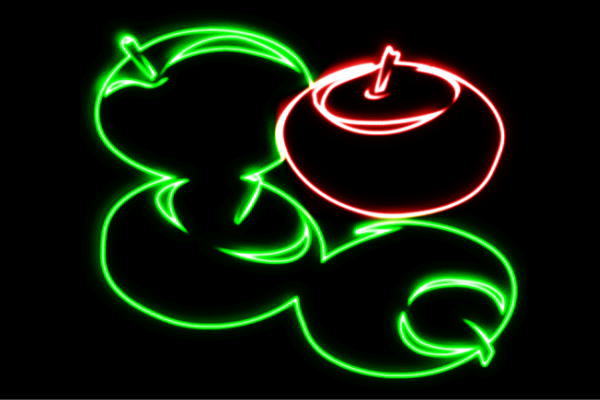 ネオン　りんご20　APPLE　リンゴ　林檎　アップル　果物　フルーツ　くだもの　BAR　バー　ネオンライト　電飾　LED　ライト　サイン　neon　看板　イルミネーション　インテリア　店舗　ネオンサイン　アメリカン雑貨