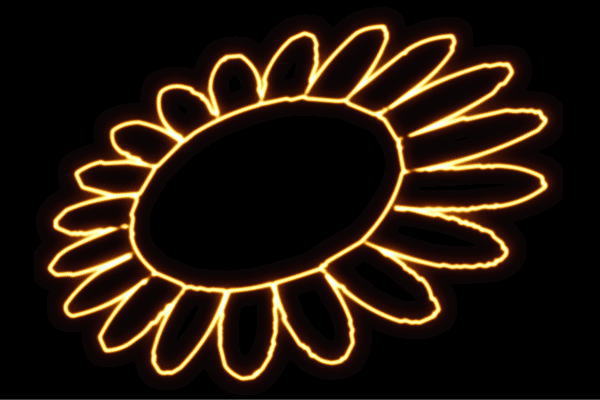 ネオン　ひまわり8　ヒマワリ　向日葵　sunflower　サンフラワー　花　はな　お花　イラスト　ネオンライト　電飾　LED　ライト　サイン　neon　看板　イルミネーション　インテリア　店舗　ネオンサイン　おしゃれ